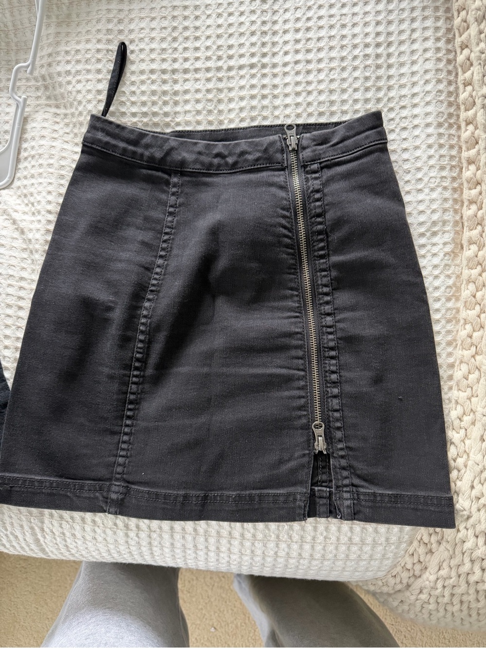 Free People Black Zip-Front Pencil Skirt